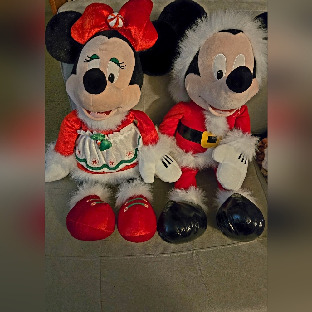 Disney Santa Mickey and Minnie Mouse
